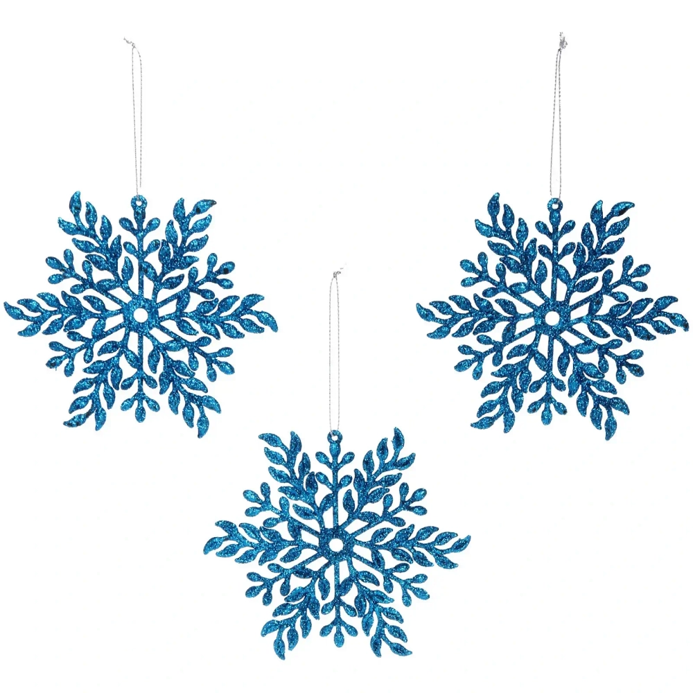Подвеска «Волшебная снежинка» 11,5 см (набор 3 шт), Голубой