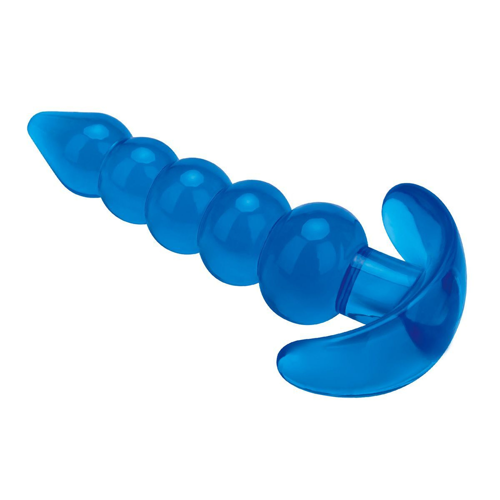 Анальная елочка BlueLine Medium Beaded Plug – 11,4 см, голубая