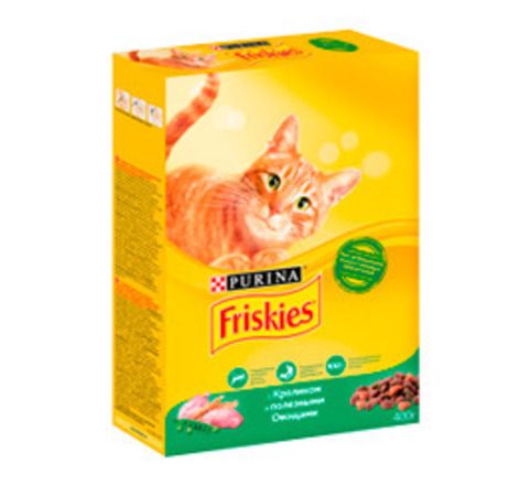 Friskies Сухой корм для взрослых кошек с кроликом и овощами