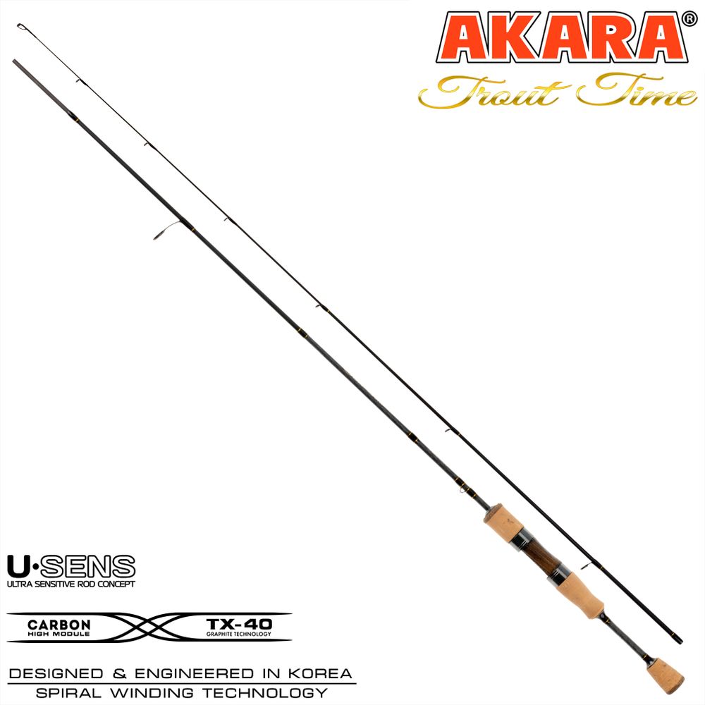 Спиннинг  штекерный угольное 2 колена Akara Trout Time 602 UL (0,4-3,5) 1,83