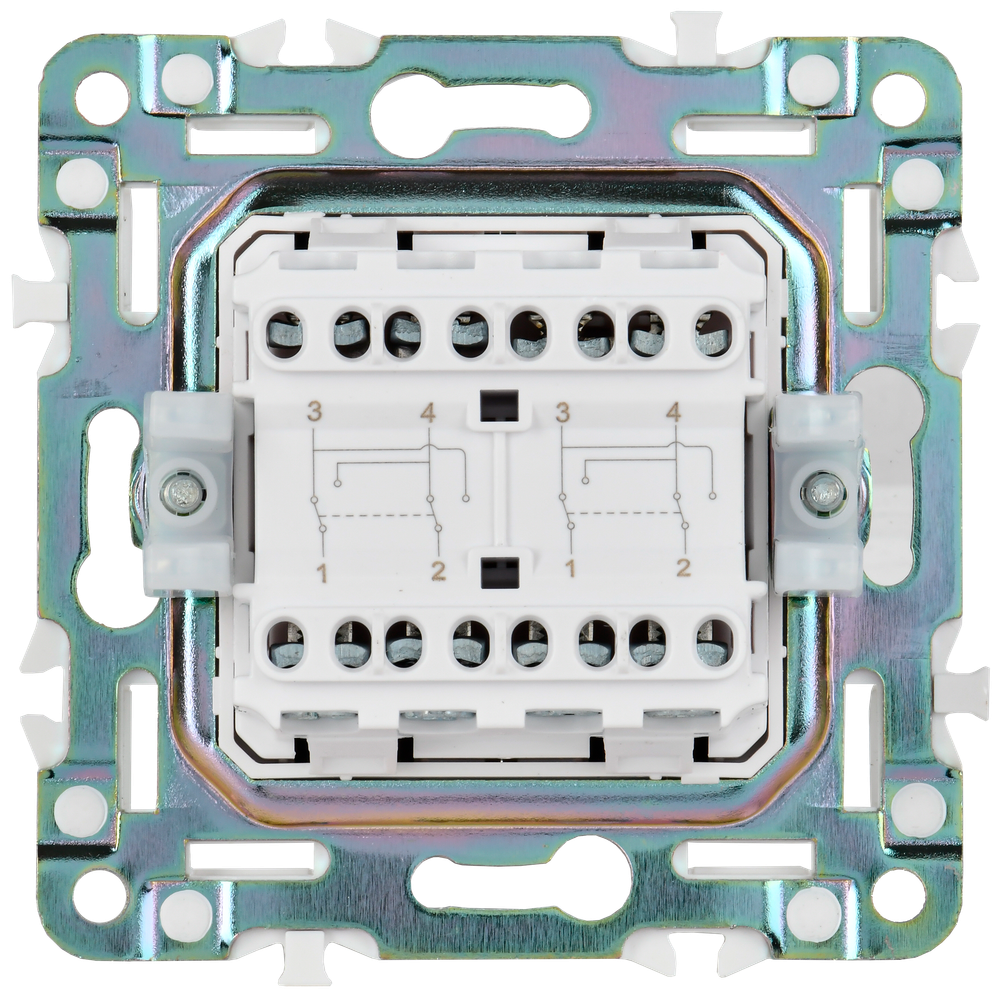 SKANDY Выключатель 2-клавишный перекрестный 10А SK-V06G графит IEK