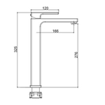 Смеситель для раковины 35к G1017-62 GAPPO высокий, литой, п/гайку, ЧЕРНЫЙ
