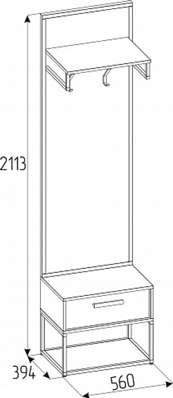 Вешалка напольная Nature 74, дуб крафт