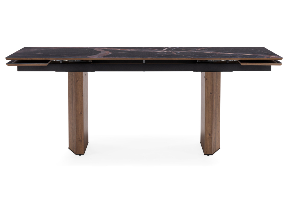 Стол стеклянный Woodville Монерон 200(260)х100х77 мейджик, орех кантри