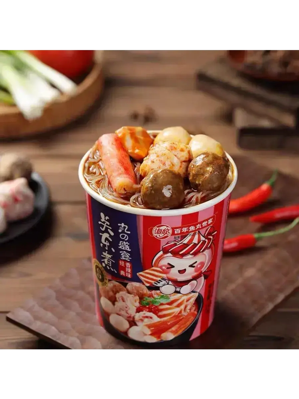 Фунчоза Haixin Oden с рыбными шариками и сурими в томатном соусе 160 г