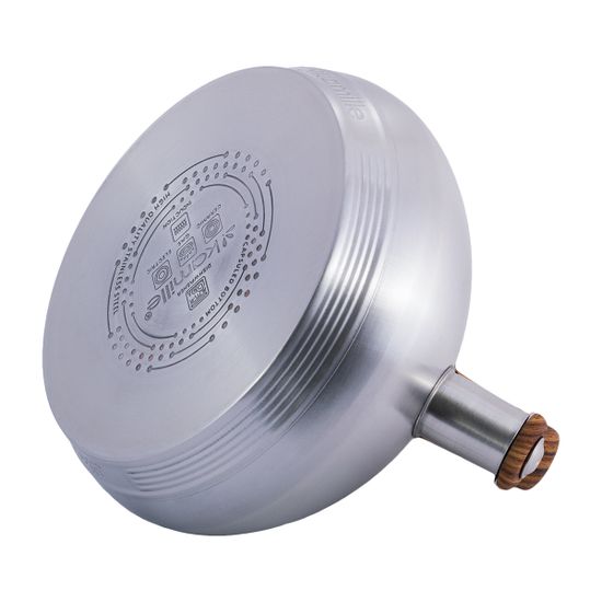 Чайник 3 л. из нержавеющей стали со свистком KamilleKM 0692N и коричневой бакелитовой ручкой (под дерево)