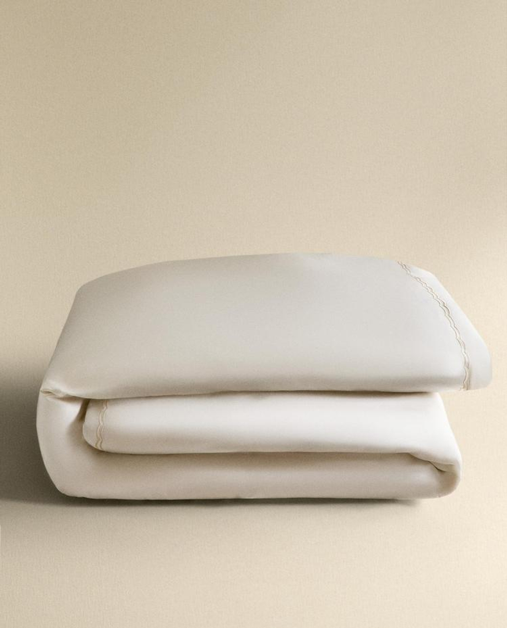 ZARA HOME ХЛОПКОВЫЙ ПОДОДЕЯЛЬНИК (300 НИТЕЙ), ЗОЛОТИСТЫЙ