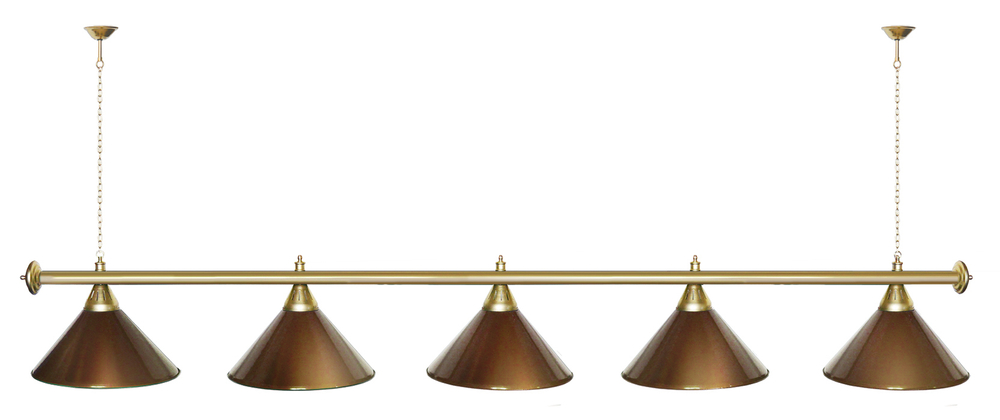 Лампа STARTBILLIARDS 5 пл. (плафоны золотые,штанга золотая,фурнитура золото)