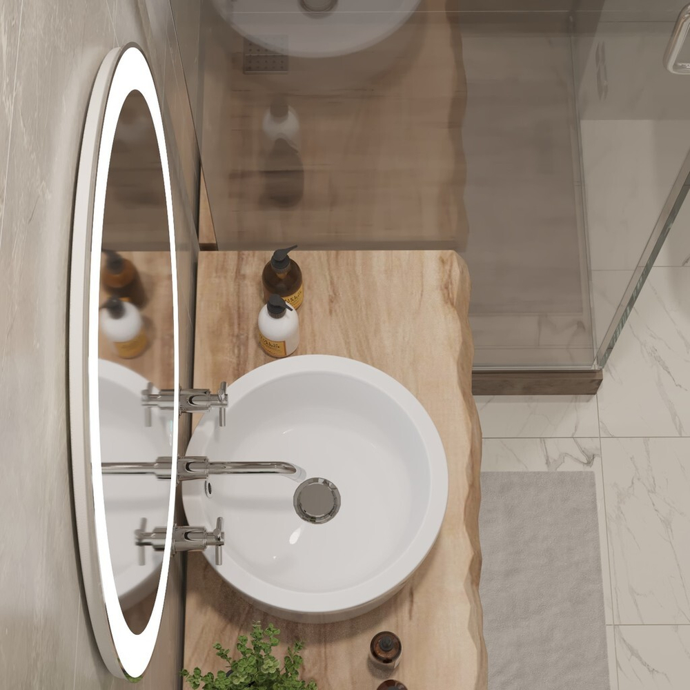 Зеркало MIXLINE "Перла-2" D770 сенсорный выключатель, светодиодная подсветка + подогрев