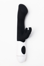 Черный силиконовый стимулятор точки G - 19 см. (Цвет: черный)