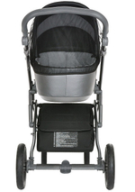 Детская коляска Roan Bass Next Кожа 3 в 1 с автокреслом Tutis Elo Lux EduSky Black RN083/1 Graphite Pearl