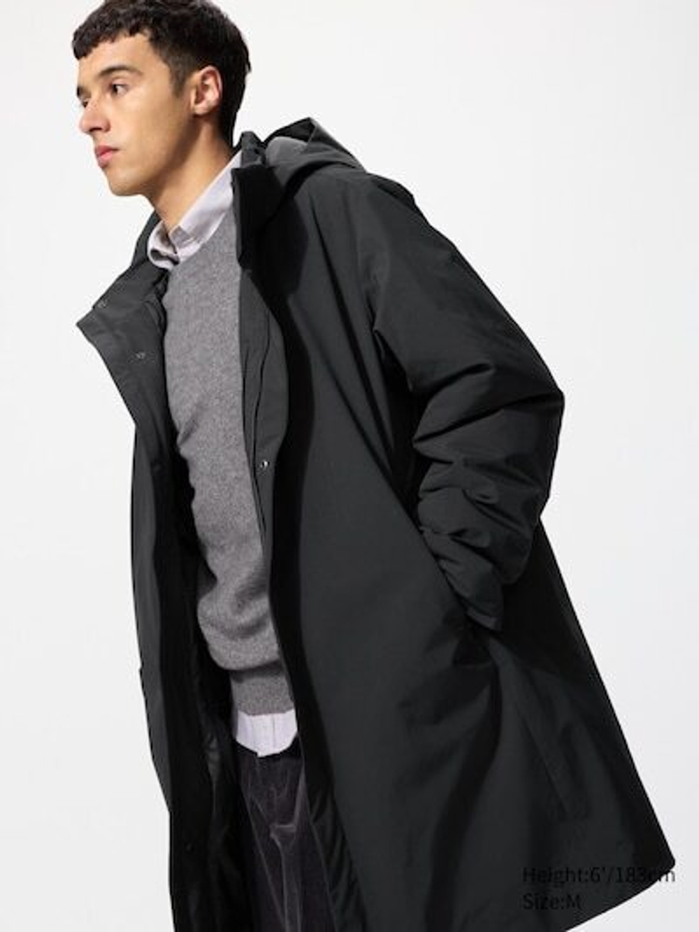 UNIQLO Гибридный переработанный пуховик, черный