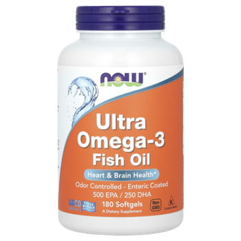 Now Foods Ultra Omega 3 Fish Oil 180 Softgels , Омега-3 Ультра