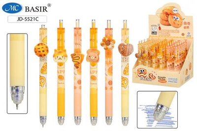 Авторучка гель пиши-стирай 0,5мм. синяя "Домашнее печенье" ассорти (Basir)