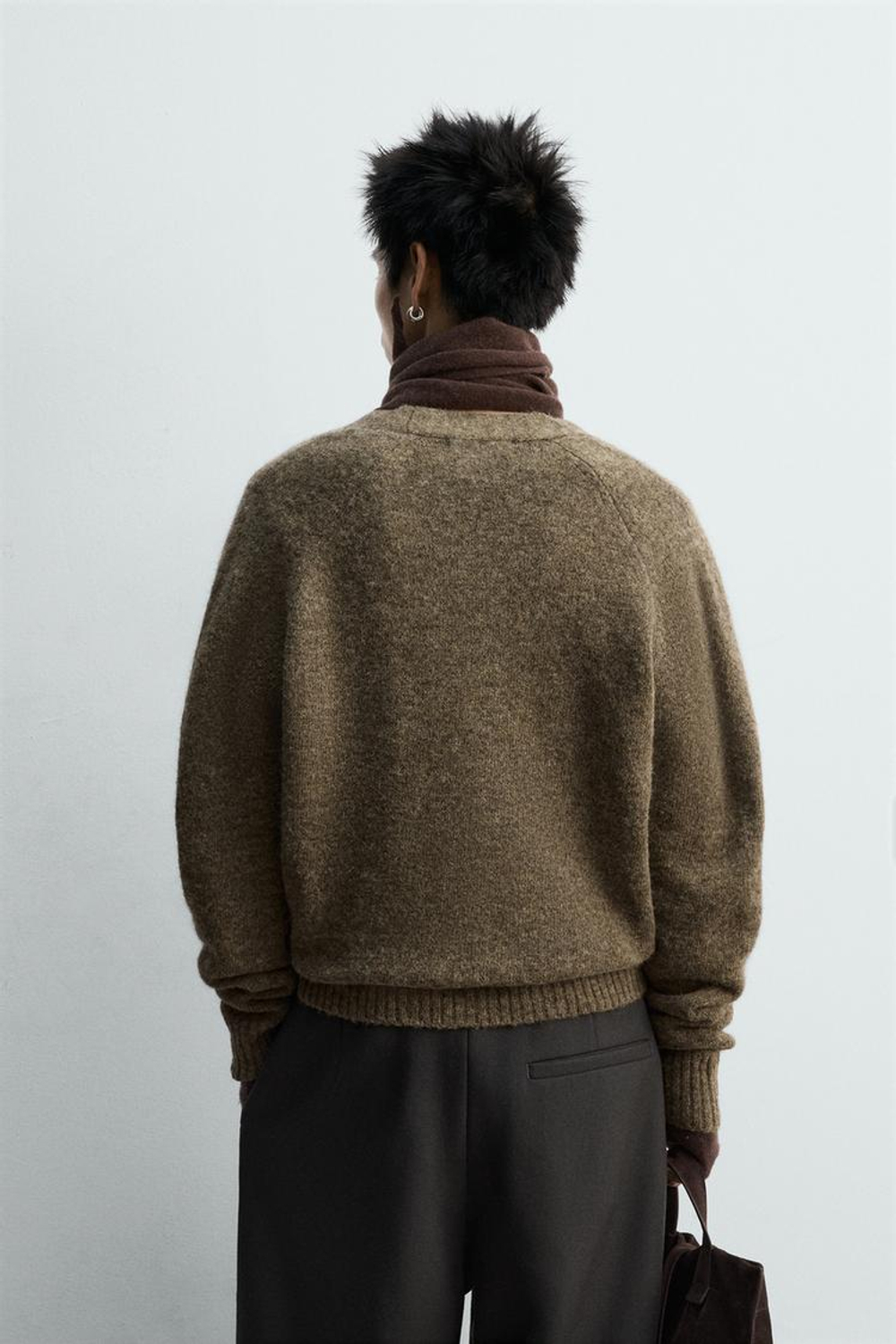 ZARA ККАРДИГАН СВОБОДНОГО КРОЯ — LIMITED EDITION, КОРИЧНЕВЫЙ