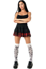 Белые гольфы с принтом в виде танцующих человечков (Цвет: белый)