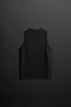 ZARA МАЙКА ИЗ ХЛОПКА, ЧЕРНЫЙ