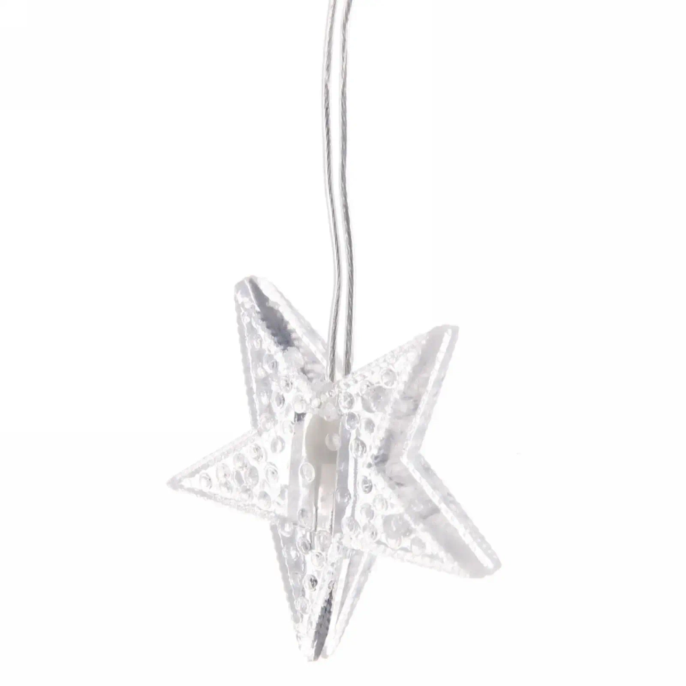 Гирлянда для дома ЗАНАВЕС «Звезды» ш3* в2 м 160 ламп LED, прозр. пров, 8 реж,IP-40, Мультицвет (возможность соединения)