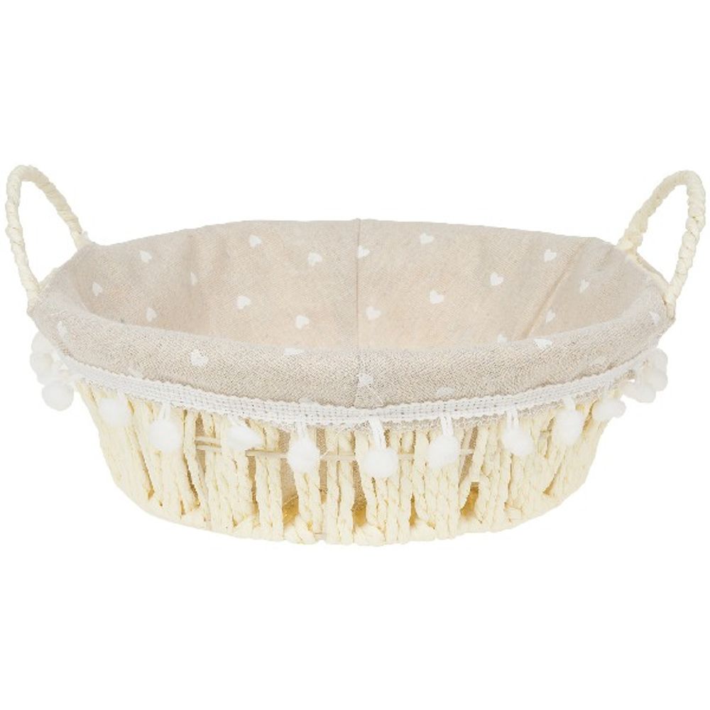 Корзина плетеная (бумага, ткань) D24xH8см (Белый)