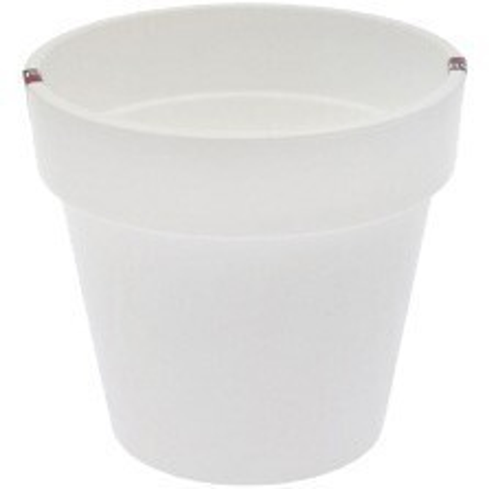 Кашпо для цветов пластиковое 6л d-23см «Порто» со вставкой белый