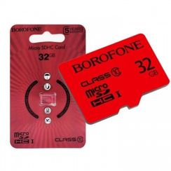 Yaddaş kartı \ Карта памяти \ Flash Card КАРТА ПАМЯТИ MICROSDHC BOROFONE I, 32GB, КРАСНЫЙ