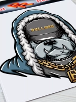 Наклейка - Бульдог рэпер