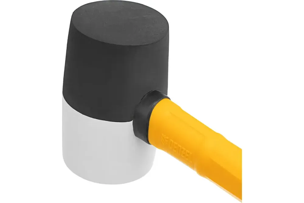 Киянка резиновая, 225 г, черно-белая, фибергласовая рукоятка c TPR покрытием Denzel, 11101