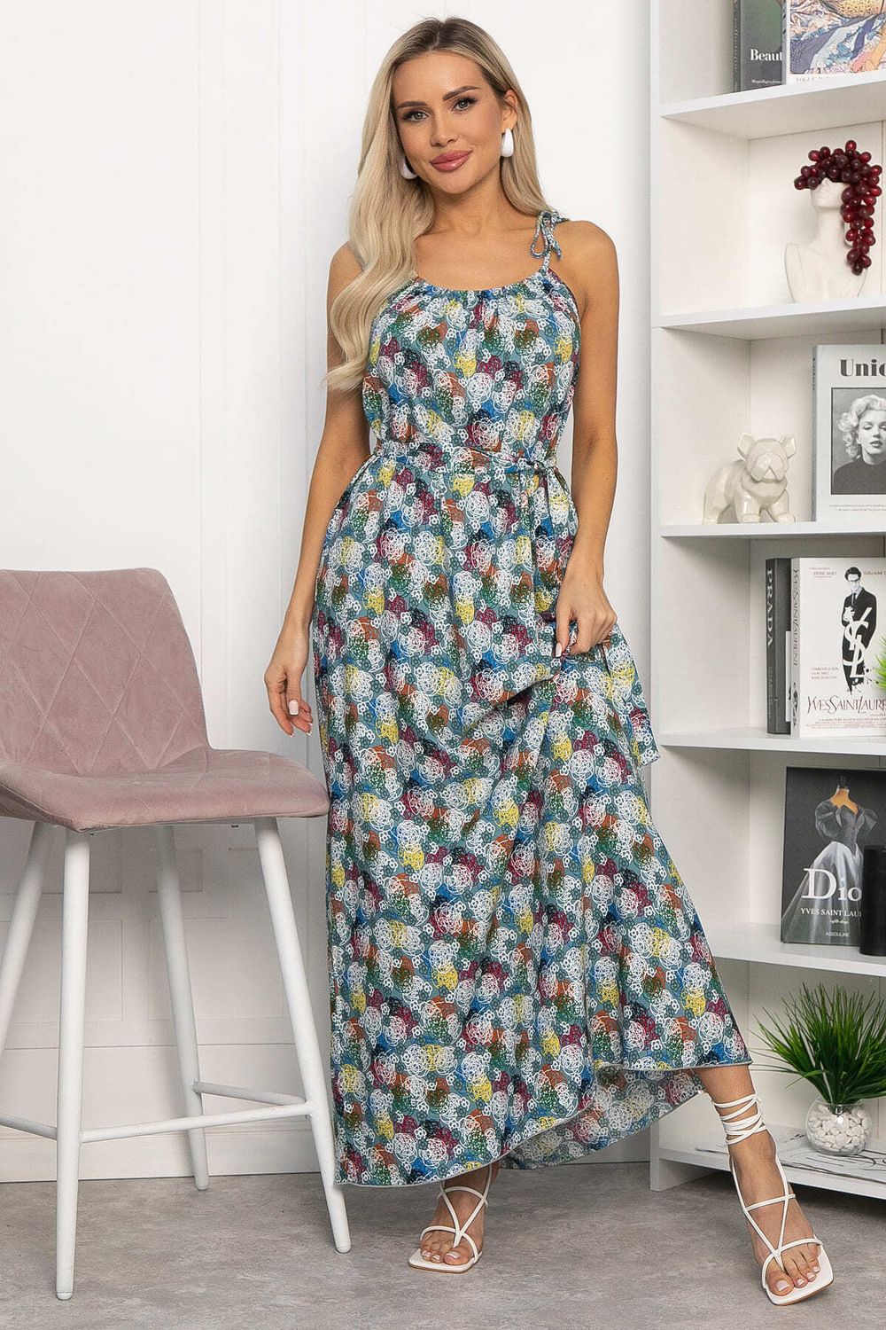 Платье Алиготе (серо-зеленое) П13760-12М LT Collection