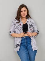 Рубашка Р-001/серый-газета