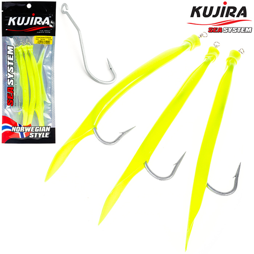 Снасточка морская Kujira Gummi Makk 8/0 Yellow (3 шт)