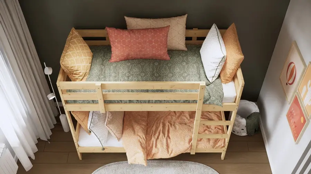 Кровать двухъярусная - аналог IKEA MYDAL/ МИДАЛ/ ОШ / ИКЕА, 90x200 см, светло-коричневый