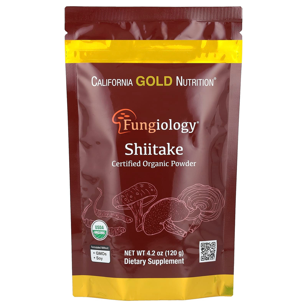 California Gold Nutrition, Fungiology®, порошок из сертифицированного органического шиитаке, 120 г (4,2 унции)