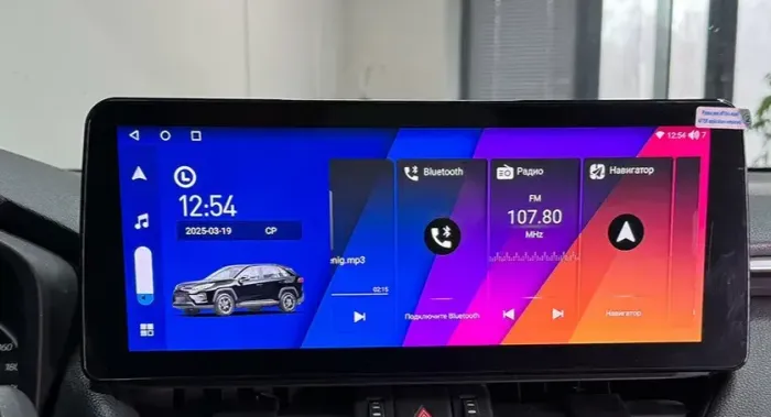 Магнитола для Toyota RAV4 5 (XA50) 2018-2024 (top) - Kuberg монитор 12.3" в стиле BMW на Android 13, Быстрая, CarPlay, 4G SIM-слот
