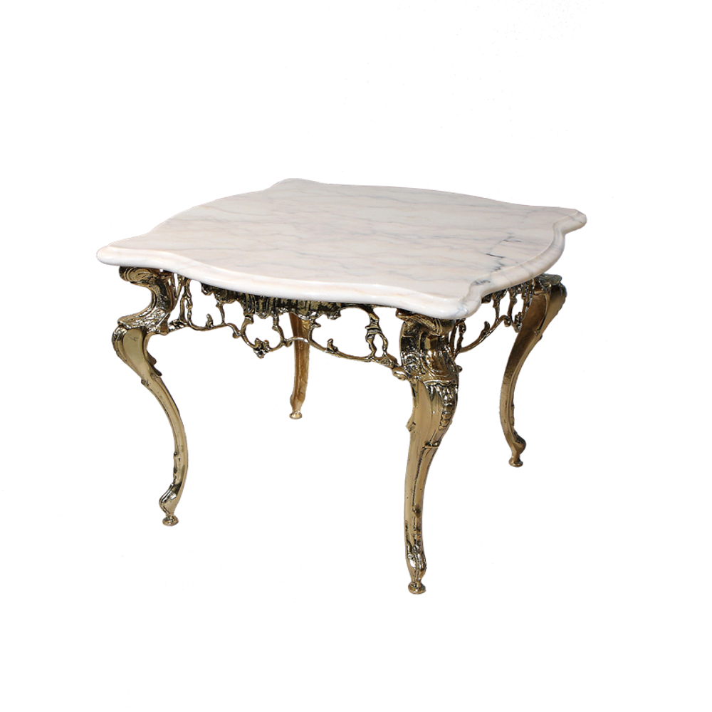 Bello De Bronze Столик Бикош малый с мраморной столешницей, золото