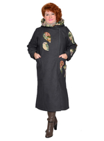 Пальто Полянки, джинс на флисе