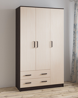 Шкаф Лагуна 120 см, венге/дуб молочный