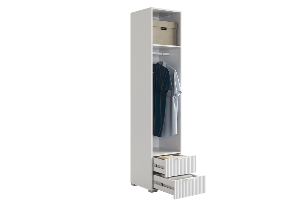 Шкаф однодверный "Зефир" 107.01, (Белое дерево/Белый (эмаль)),