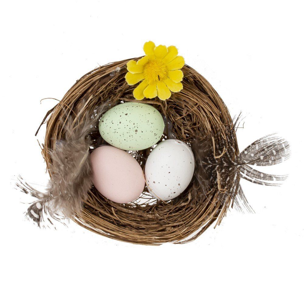 GAEM Изделие декоративное "Гнездо пасхальное" (блок 12 шт), L7 W7 H2,5 см, 2в.