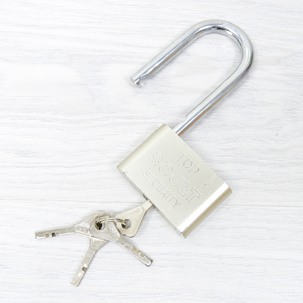 Замок навесной 70мм, длинная дужка, металлический