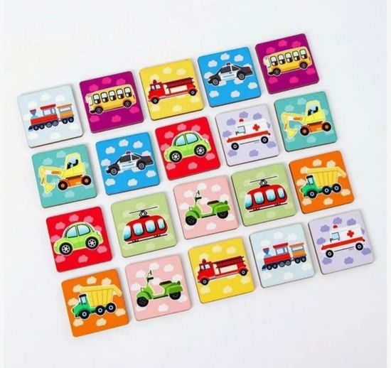 Настольная игра "Мемо. Матрешки.", деревянная 20 карточек