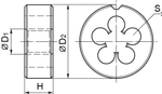 MD305 Плашка D-COMBO круглая ручная М3х0.5, HSS, Ф20х5 мм