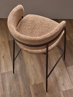 Стул полубарный Helning, мягкий шенилл, серо-коричневый