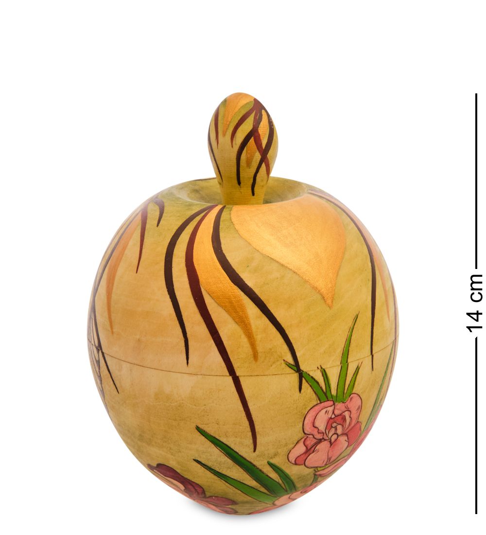 Народные промыслы МР-16/34-C Шкатулка-яблоко «Альфонс Муха - Драгоценные камни. Аметист»