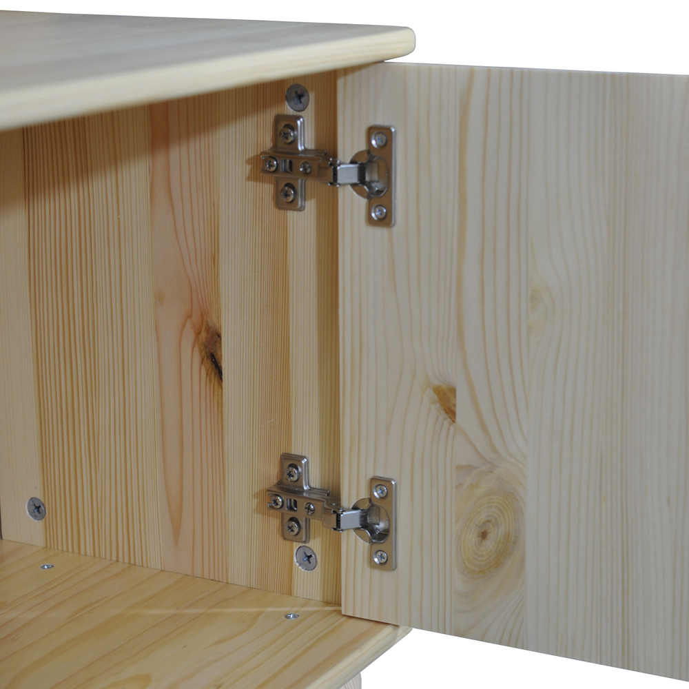 Dipriz Тумба под телевизор Хаба из сосны, 2 двери, 115х29х40, натуральная отделка