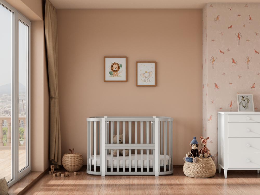 Кроватка детская Incanto Lunna Sonata (серый/белый) маятник поперечный