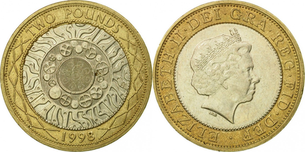 Великобритания 2 фунта, 1998 - 2015 Королева Елизавета II XF