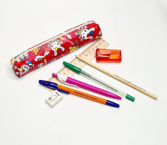 Пенал школьный с наполнением, 7 предметов