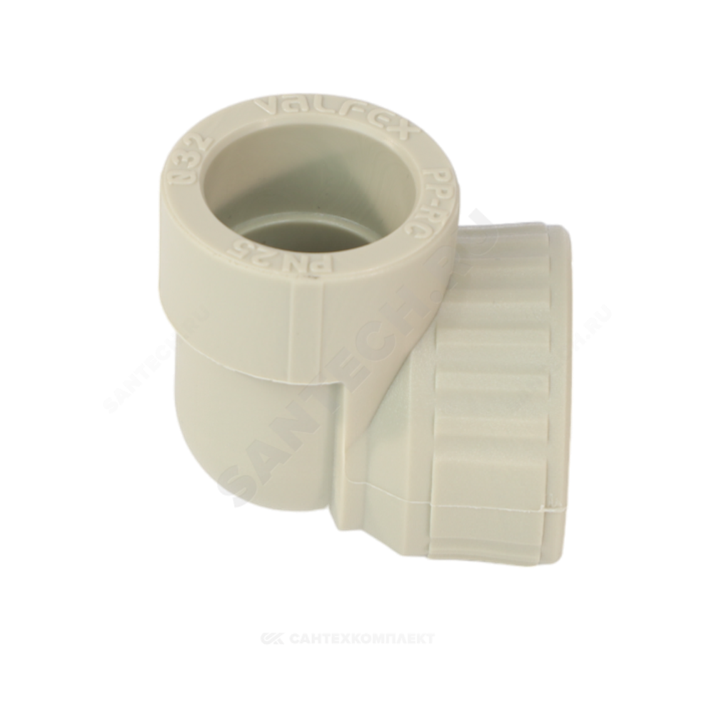 Угольник PP-R комбинированный серый Дн 32х1" ВР VALFEX 10125032Г