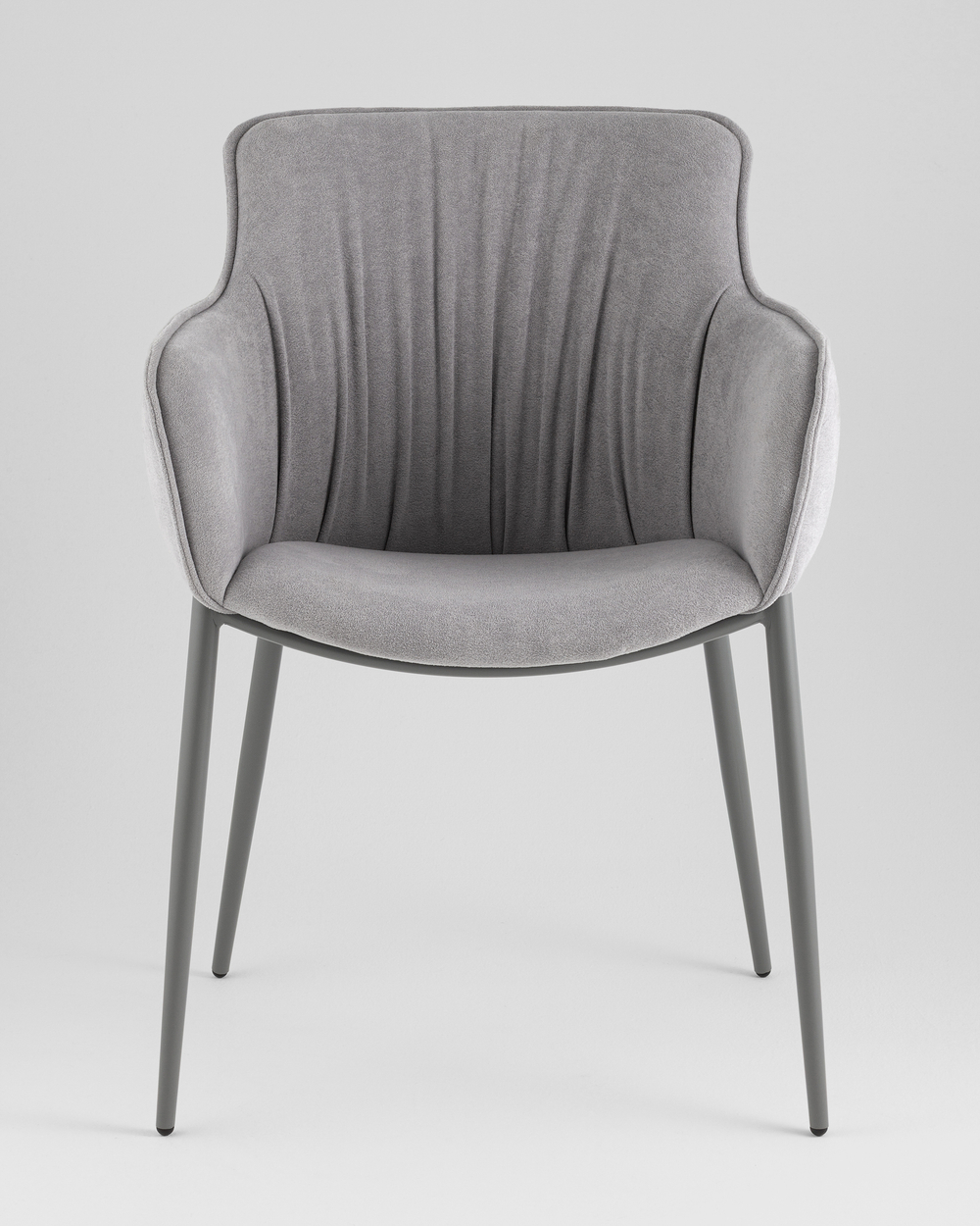 Стул Твигги шенилл серый каркас серый