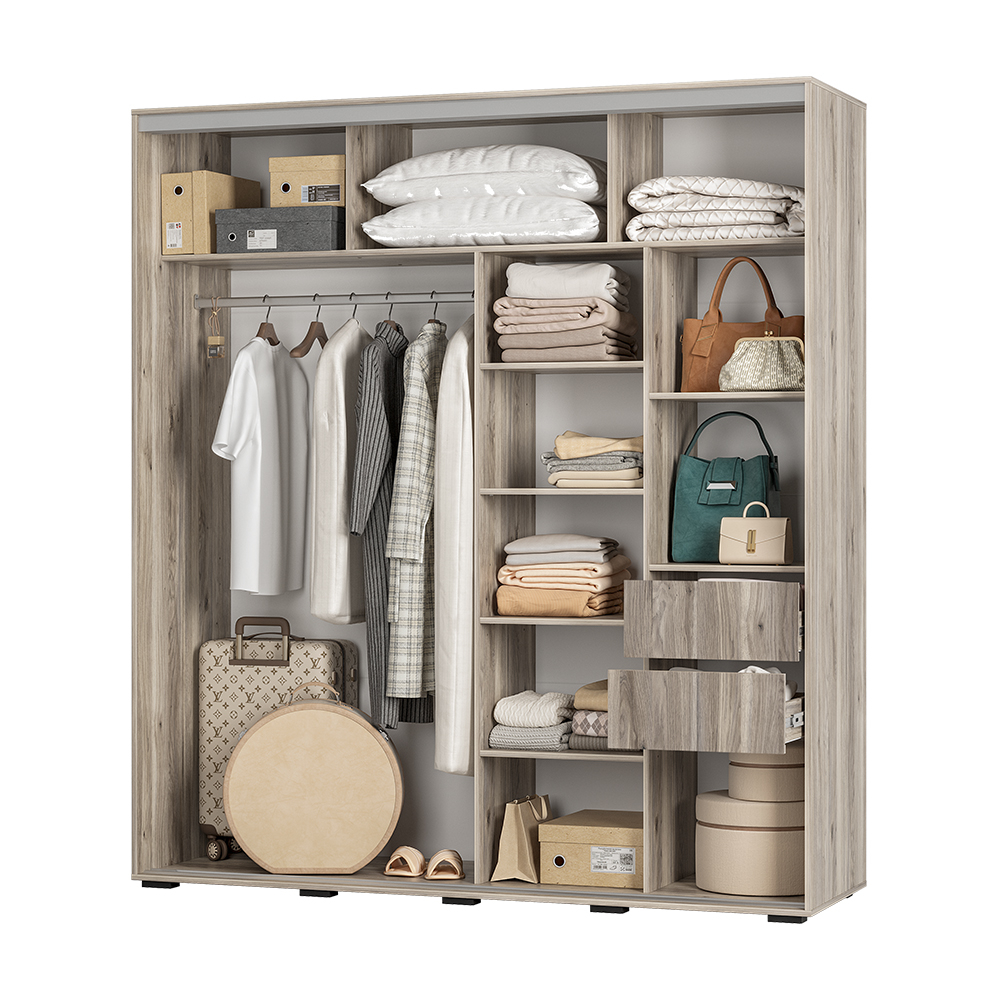 Шкаф-купе Крафт-10 дуб Смоки/Кашемир